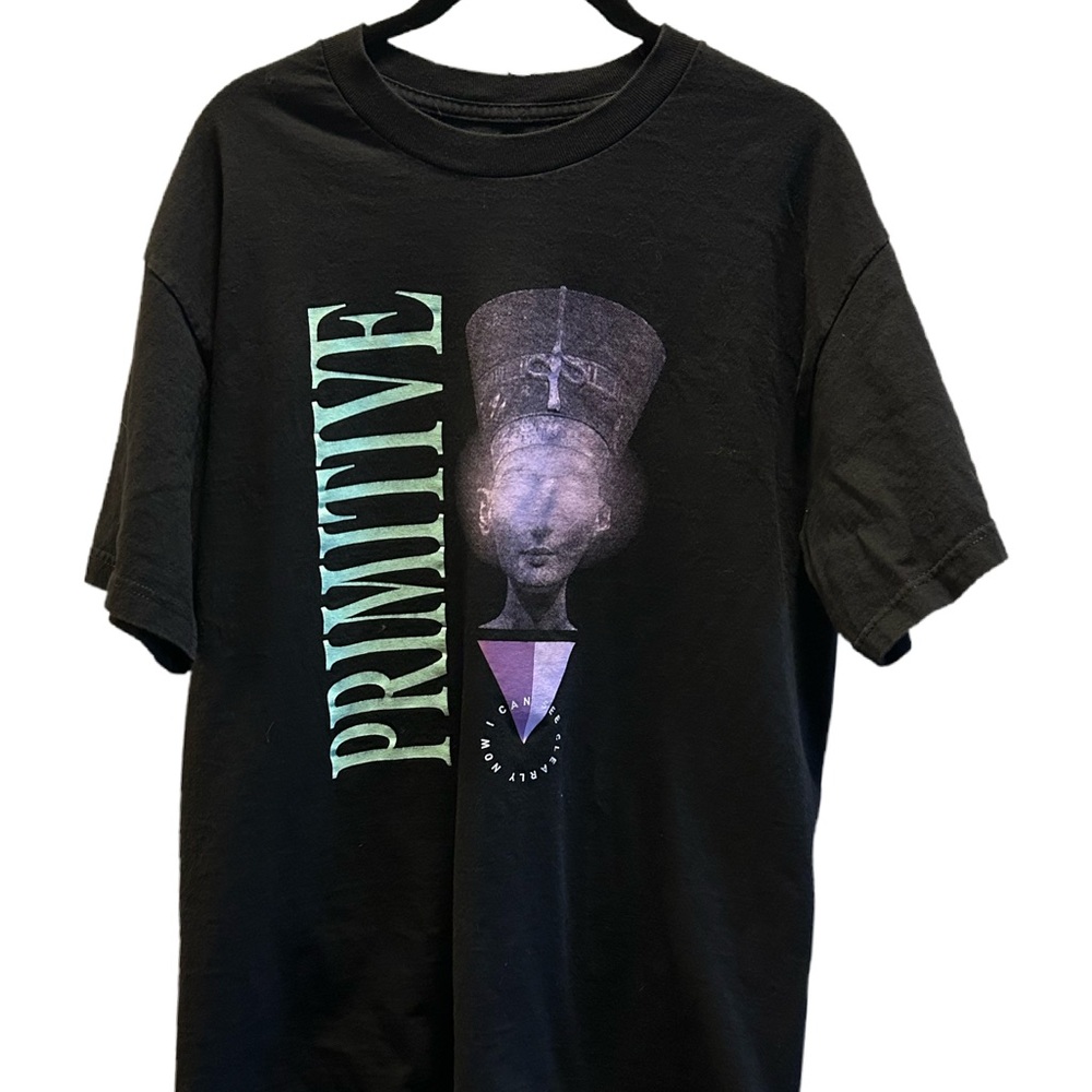 Primitive Black Short Sleeve Tee with Turquoise and Purple Graphic
